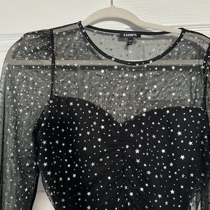 SHEER STARRY BLOUSE - EXPRESS